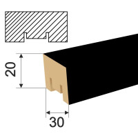 Рейка Милана 20x30x2700 мм МДФ цвет Black Edition