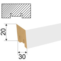 Рейка Милана 20x30x2700 мм МДФ цвет белый