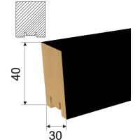 Рейка Ривьера 40x30x2700 мм МДФ цвет Black Edition