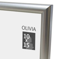 Рамка Olivia 10x15 см пластик цвет серебро