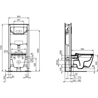 Инсталляция для подвесного унитаза Ideal Standard ProSys 120 M с кнопкой