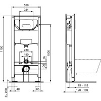 Инсталляция для подвесного унитаза Ideal Standard ProSys 120 M с кнопкой