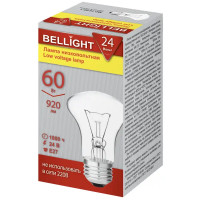 Лампа накаливания Bellight E27 24 В 60 Вт гриб 920 лм теплый белый цвет света для диммера