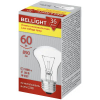 Лампа накаливания Bellight E27 36 В 60 Вт гриб 890 лм теплый белый цвет света для диммера