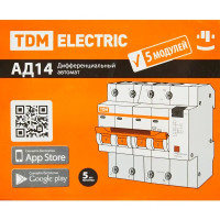 Дифференциальный автомат Tdm Electric АД-14 4P C16 A 30 мА 4.5 кА AC SQ0204-0130