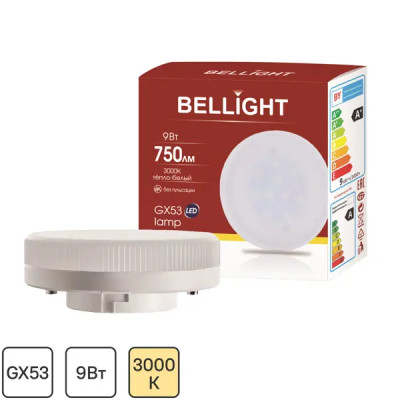 Лампа светодиодная Bellight GX53 220-240 В 9 Вт диск 750 лм теплый белый свет