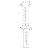 Каркас углового шкафа Лион 98.2x232.2x85.2 см ЛДСП цвет дуб комано