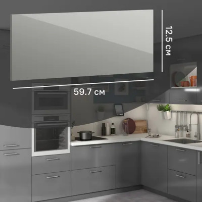 Фасад для кухонного ящика Аша грей 59.7x12.5 см Delinia ID ЛДСП цвет светло-серый