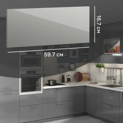 Фасад для кухонного ящика Аша грей 59.7x16.7 см Delinia ID ЛДСП цвет светло-серый