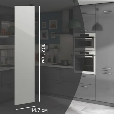 Фасад для кухонного шкафа Аша грей 14.7x102.1 см Delinia ID ЛДСП цвет светло-серый
