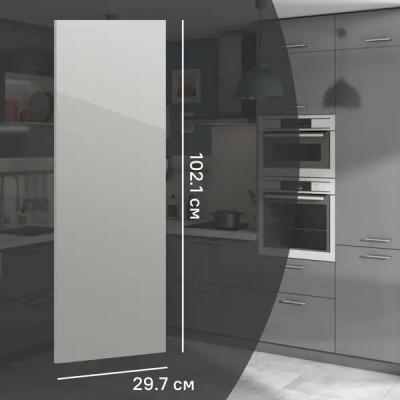 Фасад для кухонного шкафа Аша грей 29.7x102.1 см Delinia ID ЛДСП цвет светло-серый