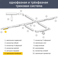 Трековый светильник Wolta WTL-20W/03B светодиодный 20 Вт 5 м² цвет черный