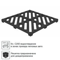 Решетка к дождеприемнику Gidrolica Point 28.5x28.5x2.1 см цвет черный