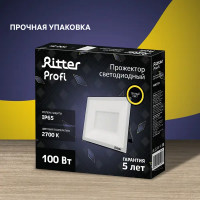 Прожектор светодиодный уличный Ritter Profi 100 Вт 2700К IP65 теплый белый свет