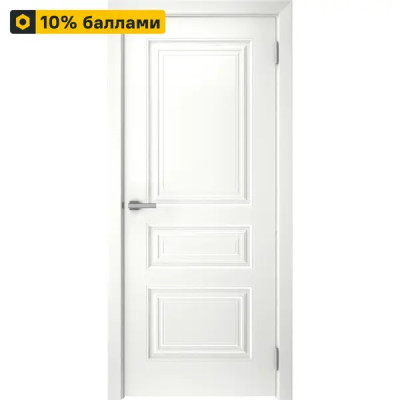 Дверь межкомнатная глухая с замком и петлями в комплекте Скин 4 60x200 см эмаль цвет белый
