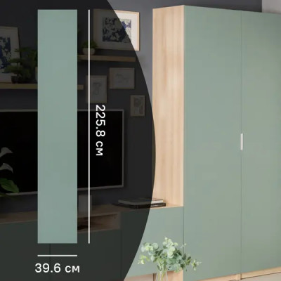 Дверь для шкафа Лион София грин 39.6x225.8x1.8 см ЛДСП цвет зеленый