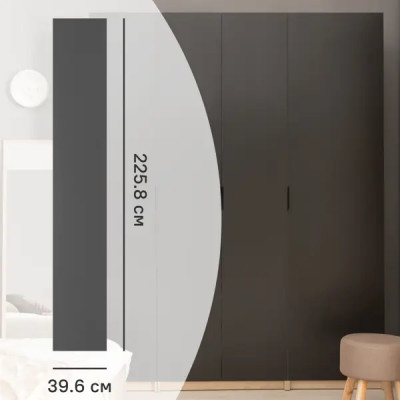 Дверь для шкафа Лион 39.6x225.8x1.6 см ЛДСП цвет графит