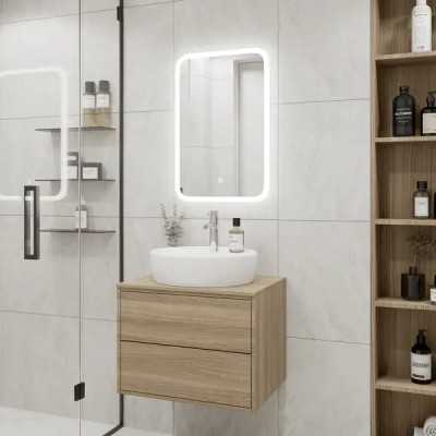 Зеркало для ванной Light Led с подсветкой 50x60 см цвет белый