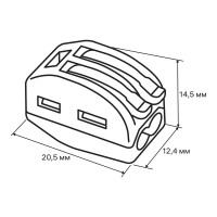 Клеммы соединительные монтажные с рычажком Duwi СМК 222-412 2-проводные 4мм² серые 20шт 26621 1