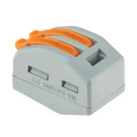 Клеммы соединительные монтажные с рычажком Duwi СМК 222-412 2-проводные 4мм² серые 50шт 26622 8