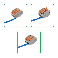 Клеммы соединительные монтажные с рычажком Duwi СМК 222-413 3-проводные 4мм² серые 50шт 26638 9