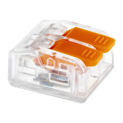 Клеммы соединительные монтажные с рычажком Duwi СМК 223-412 2-проводные 4мм² прозрачные 20 шт 26673 0