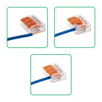 Клеммы соединительные монтажные с рычажком Duwi СМК 223-413 3-проводные 4мм² прозрачные 20 шт 26697 6