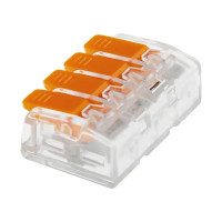 Клеммы соединительные монтажные с рычажком Duwi СМК 223-414 4-проводные 4мм² прозрачные 50 шт 26746 1