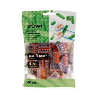 Клеммы соединительные монтажные с рычажком Duwi СМК 223-414 4-проводные 4мм² прозрачные 50 шт 26746 1