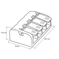 Клеммы соединительные монтажные с рычажком Duwi СМК 223-414 4-проводные 4мм² прозрачные 50 шт 26746 1
