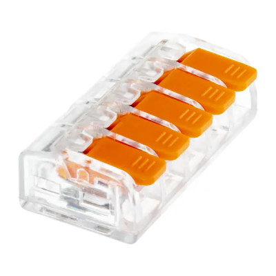 Клеммы соединительные монтажные с рычажком Duwi СМК 223-415 5-проводные 4мм² прозрачные 20 шт 26749 2