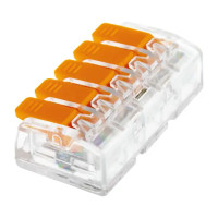 Клеммы соединительные монтажные с рычажком Duwi СМК 223-415 5-проводные 4мм² прозрачные 20 шт 26749 2