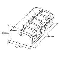 Клеммы соединительные монтажные с рычажком Duwi СМК 223-415 5-проводные 4мм² прозрачные 20 шт 26749 2