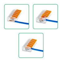 Клеммы соединительные монтажные с рычажком Duwi СМК 223-415 5-проводные 4 кв.мм прозрачные 50 шт 26748 5