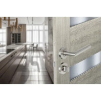 Дверные ручки Edson WC1R4ST, с запиранием, цвет нержавеющая сталь