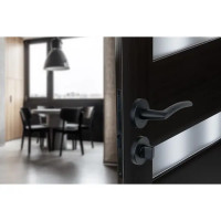 Дверные ручки Edson WC3R4, с запиранием, цвет черный