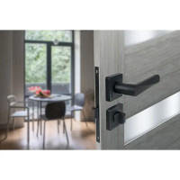 Дверные ручки Edson WC12Q1, с запиранием, цвет черный