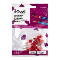 Наконечник-гильза Duwi НШВИ 2 1-8 мм цвет красный 25 шт.