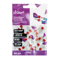 Наконечник-гильза Duwi НШВИ 2 1-10 мм цвет красный 25 шт.