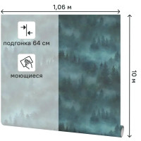 Обои флизелиновые Home Color My Forest зеленые 1.06 м HC71960-67
