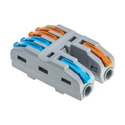 Клеммы разветвительные рычажковые Duwi СМК-524 PRO 2х4-проводные 4мм² серые 4шт 26660 4