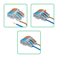 Клеммы разветвительные рычажковые Duwi СМК-526 PRO 2х6-проводные 4мм² серые 4шт 26661 1