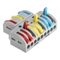 Клеммы разветвительные рычажковые Duwi СМК-539 PRO 3х9-проводные 4мм² серые 4шт 26663 5