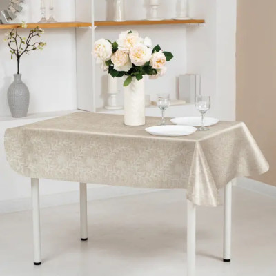 Скатерть Ветка 137x160 см цвет бежевый