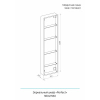 Шкаф зеркальный подвесной Perfect с подсветкой 36x156 см цвет черный