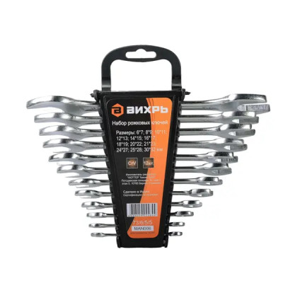 Набор ключей рожковых Вихрь 900/73/6/5/5 6-32 мм, 12 предметов