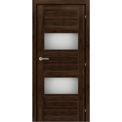 Дверь межкомнатная остекленная с замком и петлями в комплекте Presto Санремо 70x200 см ПВХ цвет коричневый