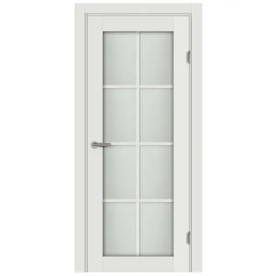 Дверь межкомнатная остекленная с замком и петлями в комплекте Пьемонт 90x200 см Hardflex цвет белый жемчуг