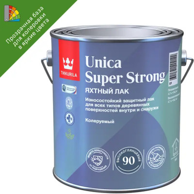 Лак универсальный Tikkurila Unica Super Strong База ЕР бесцветный высокоглянцевый 2.7 л