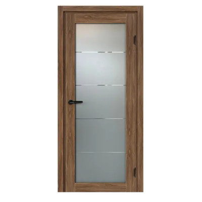 Дверь межкомнатная остекленная с замком и петлями в комплекте Толедо Орех Галант 90x200 см CPL цвет коричневый